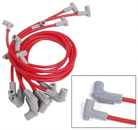 MSD Spark Plug Wires Spiral Core 8.5mm Red 90 Deg Boots Big Block V8 Set 31299