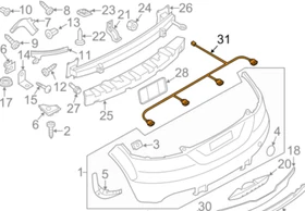 NEW AUDI TT 8J REAR BUMPER PDC SENSOR WIRING HARNESS 8J0971085D ORIGINAL