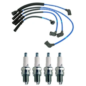 NGK Wire Set & Denso 4 Standard Spark Plugs Kit for Mazda 626 B2000 2.0L L4 NA