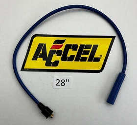 28" Single Replacement BLUE ACCEL Spark Plug Wire for Points Cap STRAIGHT BOOT 28" Single Replacement BLUE ACCEL Spark Plug Wire for Points Cap STRAIGHT BOOT
