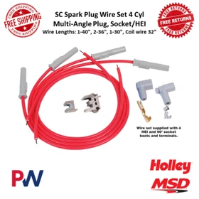 MSD 8.5mm Super Conductor Spark Plug Wire Set Universal, 4 Cylinder, Multi-Angle MSD 8.5mm Super Conductor Spark Plug Wire Set Universal, 4 Cylinder, Multi-Angle