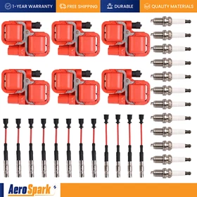 6pcs Ignition Coil & Wire Set & 12 Iridiium Spark Plug for Mercedes-Benz E320