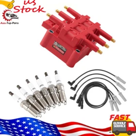 UF190 UF402 Ignition Coil with Spark Plugs & Wires Set for Jeep Wrangler 3.8L V6