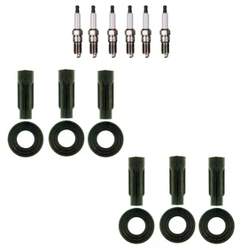 Denso 6 Double Platinum Plugs & NGK Ignition Coil Boots Kit for Ford Escape 3.0L