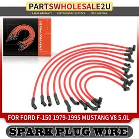 10x Red Spark Plug Wire Set for Ford F-150 1979-1995 Mustang 68-73 79-95 10.5mm 10x Red Spark Plug Wire Set for Ford F-150 1979-1995 Mustang 68-73 79-95 10.5mm