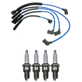 NGK Wire Set & Denso 4 Standard Spark Plugs Kit for 626 2.0L L4 Turbo 1986-1987 NGK Wire Set & Denso 4 Standard Spark Plugs Kit for 626 2.0L L4 Turbo 1986-1987