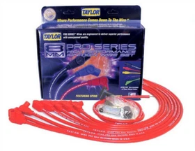 Taylor 76228 8mm Spiro Pro Race Fit Spark Plug Wires 90&deg; Red; SBC