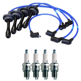 NGK Wire Set & Denso 4 Standard Spark Plugs Kit for Carina Corolla 1.6L L4 NA NGK Wire Set & Denso 4 Standard Spark Plugs Kit for Carina Corolla 1.6L L4 NA