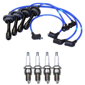 NGK Wire Set & Denso 4 Standard Spark Plugs Kit for Corolla Base DLX SR5 1.8L L4 NGK Wire Set & Denso 4 Standard Spark Plugs Kit for Corolla Base DLX SR5 1.8L L4