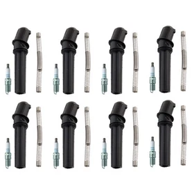 NGK 8 Laser Platinum Spark Plugs 8 Coil Boots Kit for Crown Victoria E-150 F-150