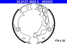 ATE 03.0137-3022.2 brake shoe set, parking brake for Hyundai, Kia ATE 03.0137-3022.2 brake shoe set, parking brake for Hyundai, Kia