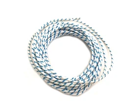 White with Blue Dot 25' Braided Wire for Harley-Davidson White with Blue Dot 25' Braided Wire for Harley-Davidson