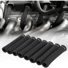 A-SP-01 SHINEHOME Spark Plug Wire Heat Shield Sleeve Boot Fo