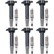 6X Ignition Coil + 6X Spark Plug for 2006-2010 Chrysler Dodge 4.0 3.5L UF502