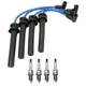 NGK 7mm Wire Set 4 Denso Platinum Spark Plug Kit For RC31 R50 RE91 Cooper L4