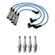 NGK 7mm Wire Set 4 Platinum Spark Plug Kit For Beetle Golf Jetta 2.0L L4 SOHC NGK 7mm Wire Set 4 Platinum Spark Plug Kit For Beetle Golf Jetta 2.0L L4 SOHC