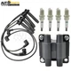 OEM Ignition Coil UF538 & 4X Iridium Spark Plugs & Wires for Subaru Impreza 2.5L