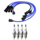 NGK Wire Set & Denso 4 Double Platinum Spark Plugs Kit for MX-6 Probe 626 2.2 L4