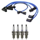 NGK Wire Set & Denso 4 Double Platinum Spark Plugs Kit for Accord Prelude 2.0 L4