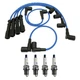 NGK 7mm Wire Set 4 Denso Nickel Spark Plug Kit For Saab 900 9000 L4 W/0.032 Gap