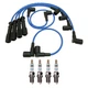 NGK 7mm Wire Set 4 Denso Iridium Spark Plug Kit For Saab 900 9000 L4 W/0.032 Gap