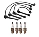Denso Wire Set 7mm & 4 Iridium Long Life Spark Plug 0.044 Kit For Kia Spectra L4