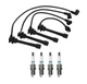 Denso Wire Set 7mm & 4 Iridium TT Spark Plug 0.04 Kit For Kia Hyundai 1.8 2.0 L4