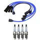 NGK Wire Set & Denso 4 Platinum TT Spark Plugs Kit for MX-6 Probe 626 2.2L L4 NA