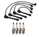 Denso Wire Set 7mm & 4 Double Platinum Spark Plug.044 Kit For Hyundai Elantra L4