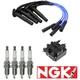 Ignition Coil Spark Plugs & Wires Set For Subaru Forester 2.5L 1999 2000 2004