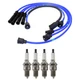 NGK Wire Set & Denso 4 Standard Spark Plugs Kit for B2200 Base LE-5 SE-5 L4 NA