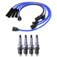 NGK Wire Set & Denso 4 Double Iridium Spark Plugs Kit for MX-6 Probe 626 2.2L L4