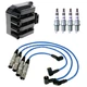 Hitachi Ignition Coils NGK 4 Iridium Spark Plugs & Wire Set Kit for Jetta 2.0 L4 Hitachi Ignition Coils NGK 4 Iridium Spark Plugs & Wire Set Kit for Jetta 2.0 L4