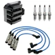 Hitachi Ignition Coils NGK 4 Standrad Spark Plugs & Wire Set Kit for Jetta L4 Hitachi Ignition Coils NGK 4 Standrad Spark Plugs & Wire Set Kit for Jetta L4