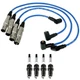 NGK Wire Set & Denso 4 Double Platinum Spark Plugs Kit for Jetta 2.0L L4 11-14 NGK Wire Set & Denso 4 Double Platinum Spark Plugs Kit for Jetta 2.0L L4 11-14