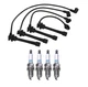 Denso Wire Set 7mm & 4 Iridium Long Life Spark Plug 0.044 Kit For Kia Hyundai L4