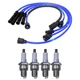 NGK Wire Set & Denso 4 Double Platinum Spark Plugs Kit for B2200 2.2L L4 90-93