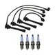 Denso Wire Set 7mm & 4 U-Groove Spark Plug .032 Kit For Hyundai Kia 1.8L 2.0L L4