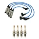 NGK 7mm Wire Set 4 Iridium Spark Plug Kit For Beetle Jetta 2.0L L4 SOHC AEG NGK 7mm Wire Set 4 Iridium Spark Plug Kit For Beetle Jetta 2.0L L4 SOHC AEG