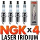 4pc NGK Laser Iridium Spark Plug Set for Subaru 2.5L Turbo Impreza - WRX STi EJ