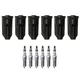 NGK 6 Ruthenium HX H. I. Spark Plugs 6 Coil Boots Kit for Ascender Rainier L6 NGK 6 Ruthenium HX H. I. Spark Plugs 6 Coil Boots Kit for Ascender Rainier L6