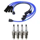 NGK Wire Set & Denso 4 Iridium TT Spark Plugs Kit for B2200 Base LE-5 SE-5 L4