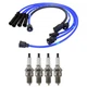 NGK Wire Set & Denso 4 Standard Spark Plugs Kit for B2200 Base LE-5 SE-5 L4 NA