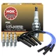 Set 4 Spark Plugs & Spark Plug Wire Set NGK For Subaru Baja Legacy Outback 2.5L