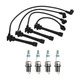 Denso Wire Set 7mm & 4 Iridium Power Spark Plug 0.044 Kit For Kia Spectra 2.0 L4