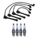 Denso Wire Set 7mm & 4 Iridium Long Life Spark Plug 0.044 Kit For Hyundai L4
