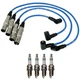 NGK Wire Set & Denso 4 Iridium Power Spark Plugs Kit for Jetta L4 W/ Gap 0.044" NGK Wire Set & Denso 4 Iridium Power Spark Plugs Kit for Jetta L4 W/ Gap 0.044"