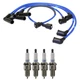 NGK Wire Set & Denso 4 Double Platinum Spark Plugs Kit for Accord Prelude 2.0 L4