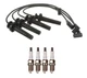 Denso Wire Set 7mm & 4 Double Platinum Spark Plugs .044 Kit For Saturn 1.9L L4