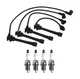 Denso Wire Set 7mm & 4 U-Groove Spark Plug 0.044 Kit For Hyundai Kia 2.0L L4